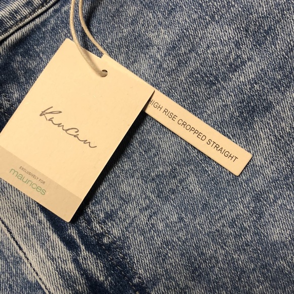 🐠KANCAN Plus Size High Rise Cropped Straight Acid Wash Stretch Jeans | NWT! - Picture 4 of 7